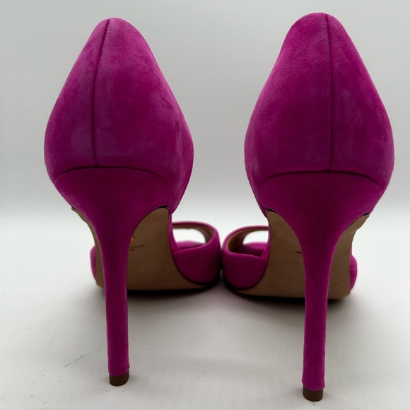 Veronica Beard Gadot Suede Peep Toe Pumps in Fuschia Size 7 US Floor Model $395 - Picture 7 of 11